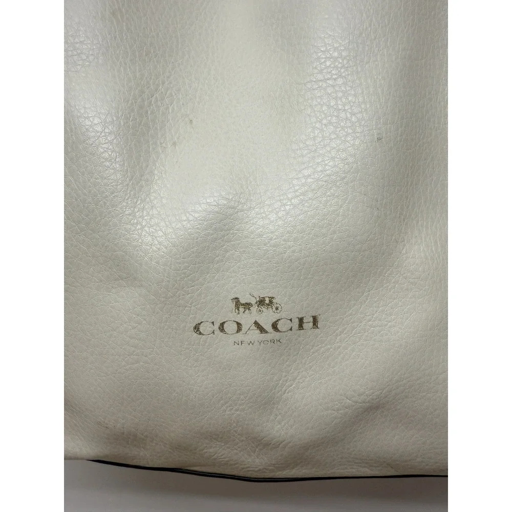 Coach F58660 Soft Chalk Pebble Leather Derby‎ Tote $298 MSRP #12